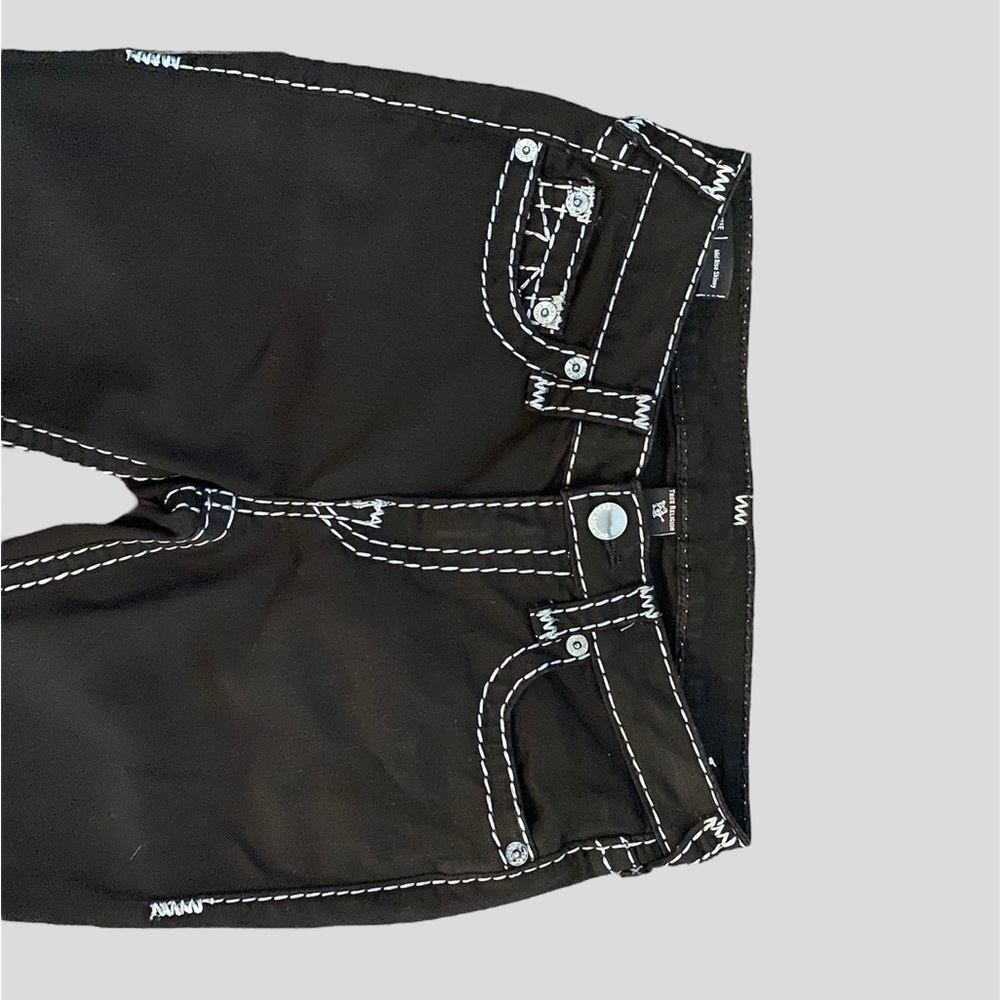 True Religion Black Skinny Jeans w Stitching Details Size 27 - Picture 2 of 5